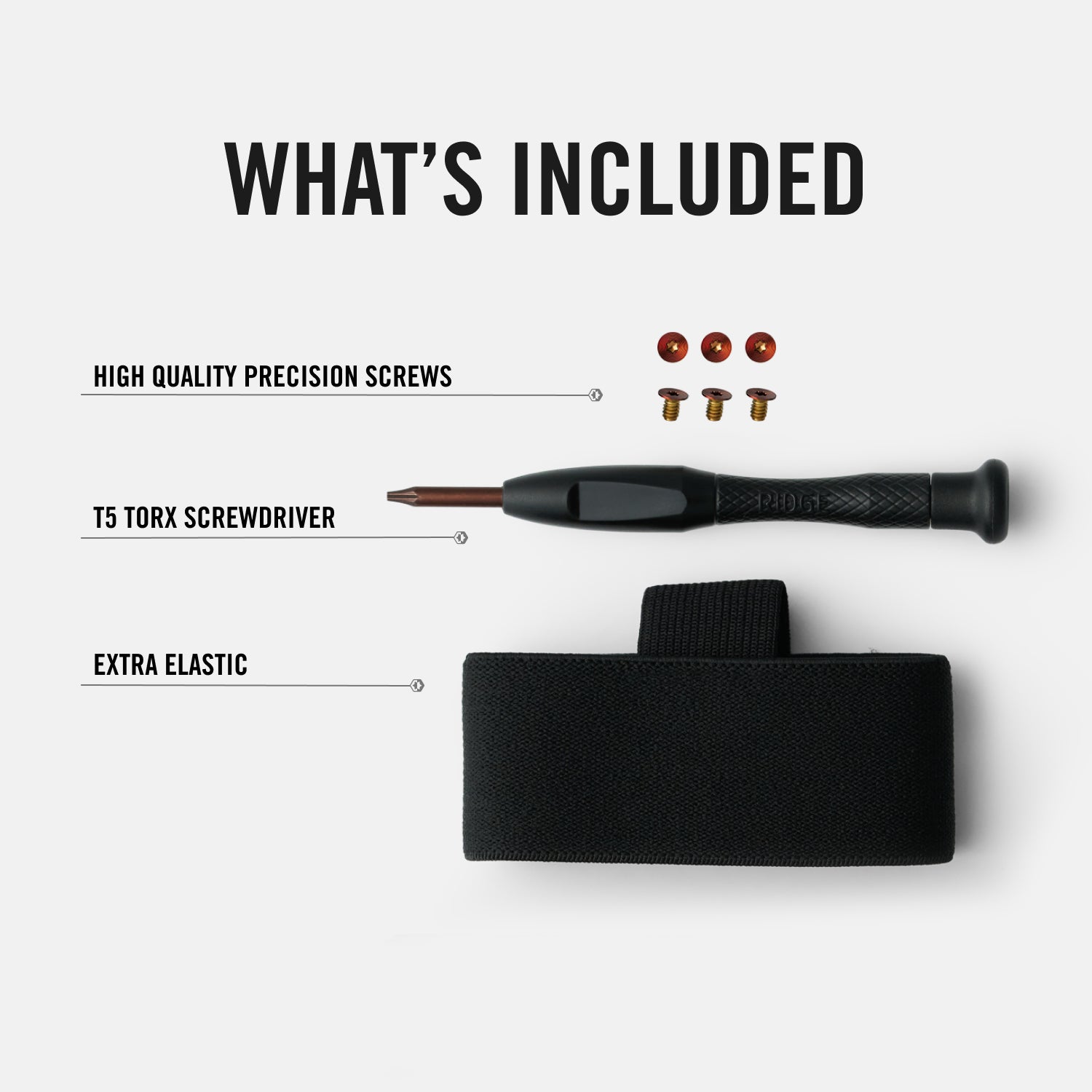 Elastic Set - Black Screws