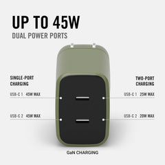 Wall Charger Set - 45W - Matte Olive