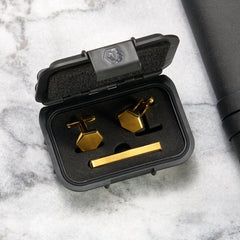 Tie Bar & Cufflinks Kit - 24K Gold