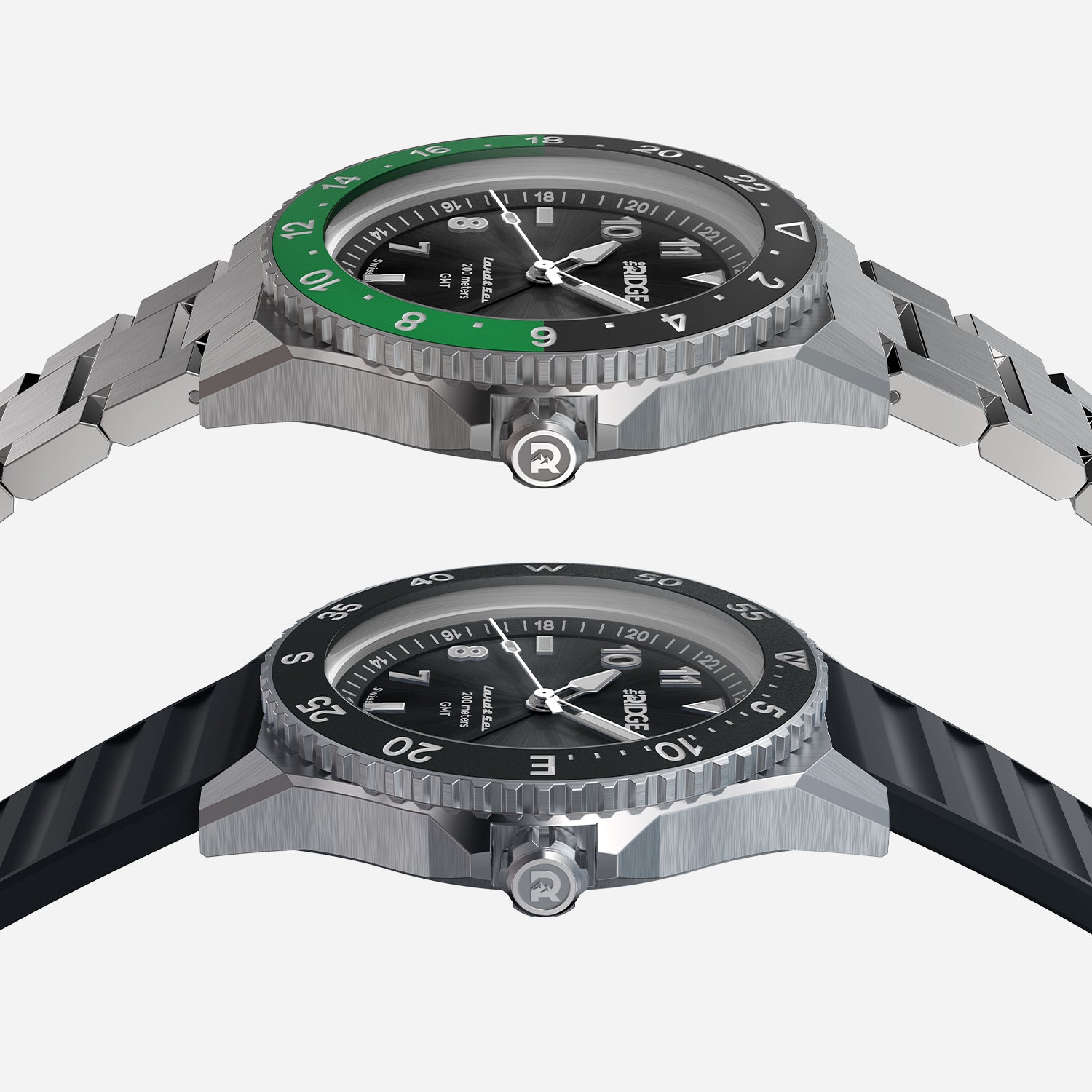 Ridge Land & Sea GMT Watch 42mm - Royal Black