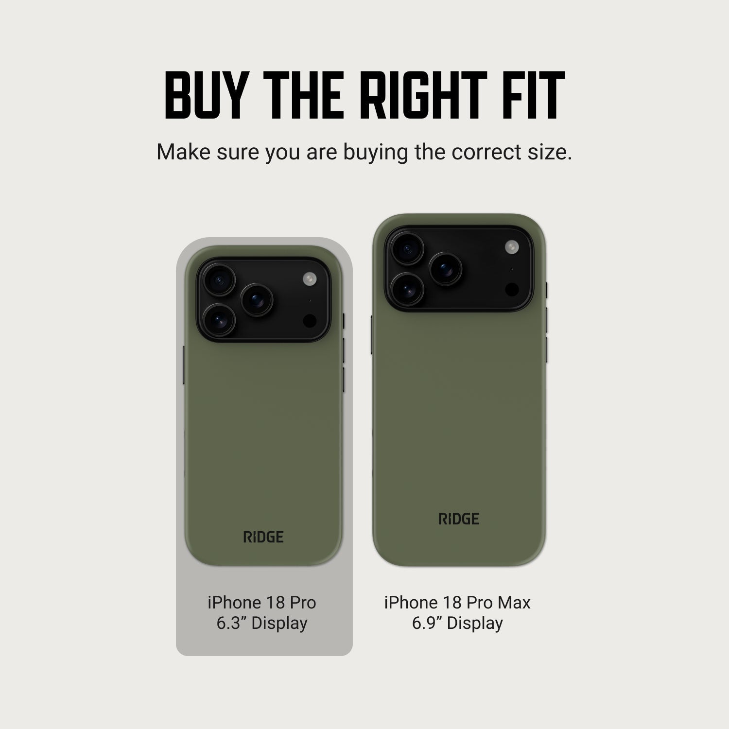 Ridge Phone Case - iPhone 18 Pro - Matte Olive
