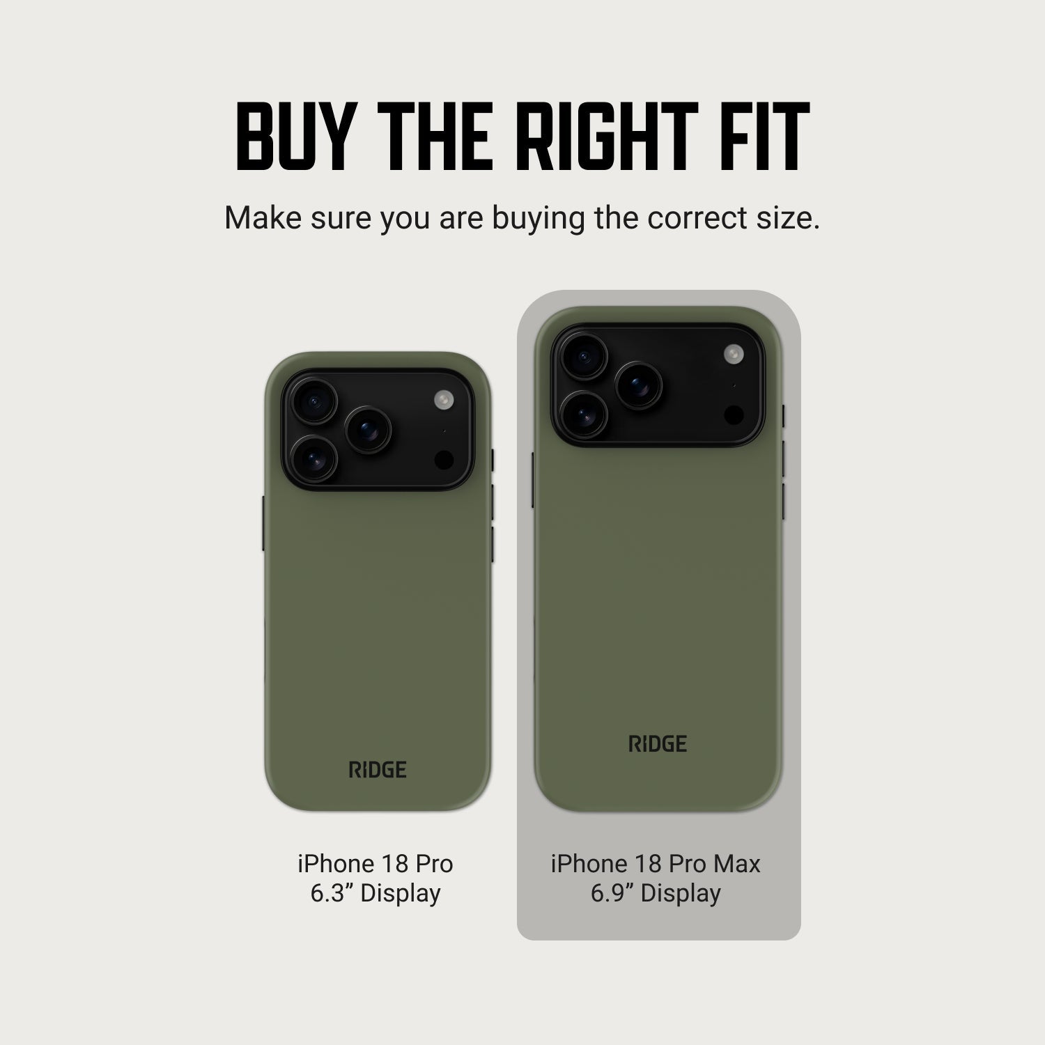 Ridge Phone Case - iPhone 18 Pro Max - Matte Olive