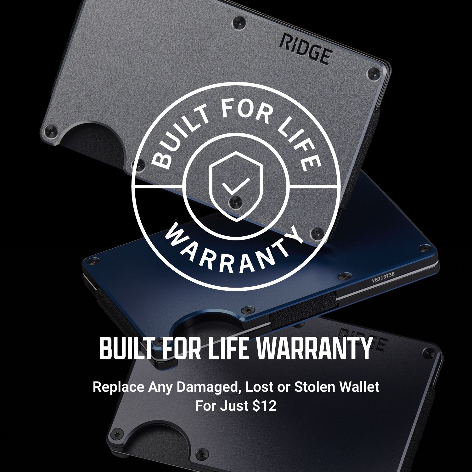 Ridge Wallet + Power Bank + KeyCase - Stonewashed Titanium + Matte Black + Stonewashed Titanium