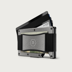 Ridge Wallet + Power Bank - Stonewashed Titanium + Matte Black